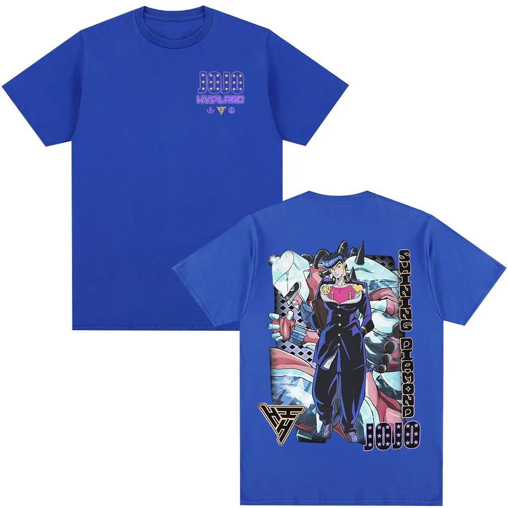 Anime JoJo Bizarre Adventure T-Shirt Higashikata Josuke Manga T-Shirts Herren Damen Mode Lässig Locker Kurzarm T-Shirt