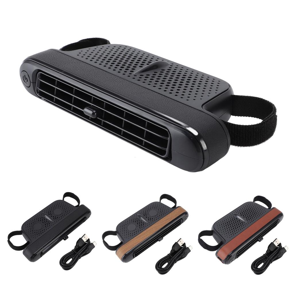 Autositzventilator 3 Windgeschwindigkeiten Geräuscharm Leistungsstarker Doppel-Turbinen-Autokühlventilator für Fahrzeugrücksitze