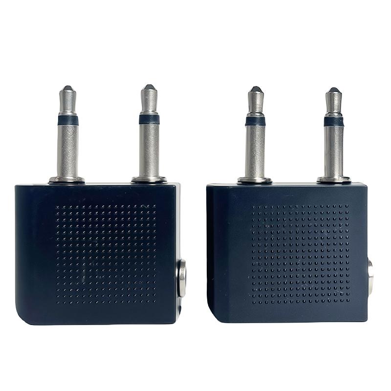 Professional Aviation Audio Adapter: 2X3.5MM MONO PLUG TO 3.5MM STEREO JACK Male to Female Audio Jack Converter