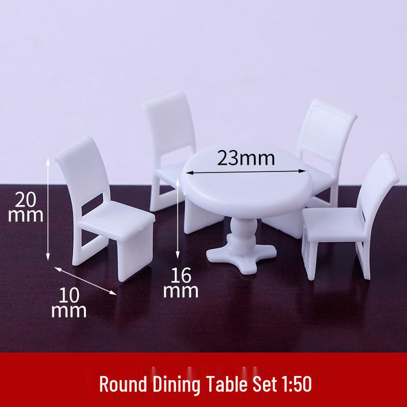 1:50 Scale White ABS Furniture Set for Architectural Model Interior Layout