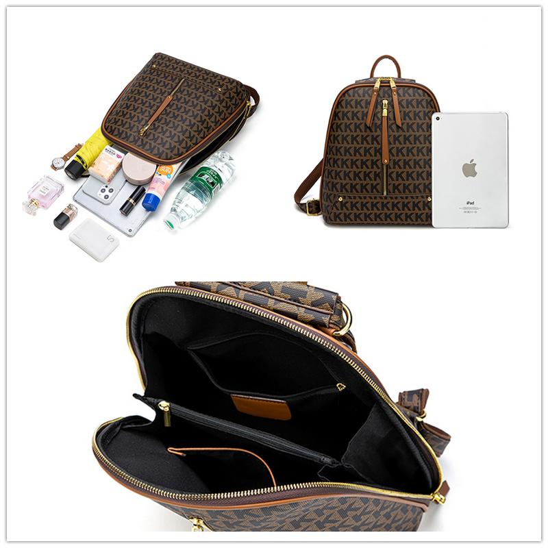 Urban Backpack Bag for Women Fashion Ladies Portable Bags Leather Backbag Luxury Design Aesthetic Printing Words Bagpack Unique