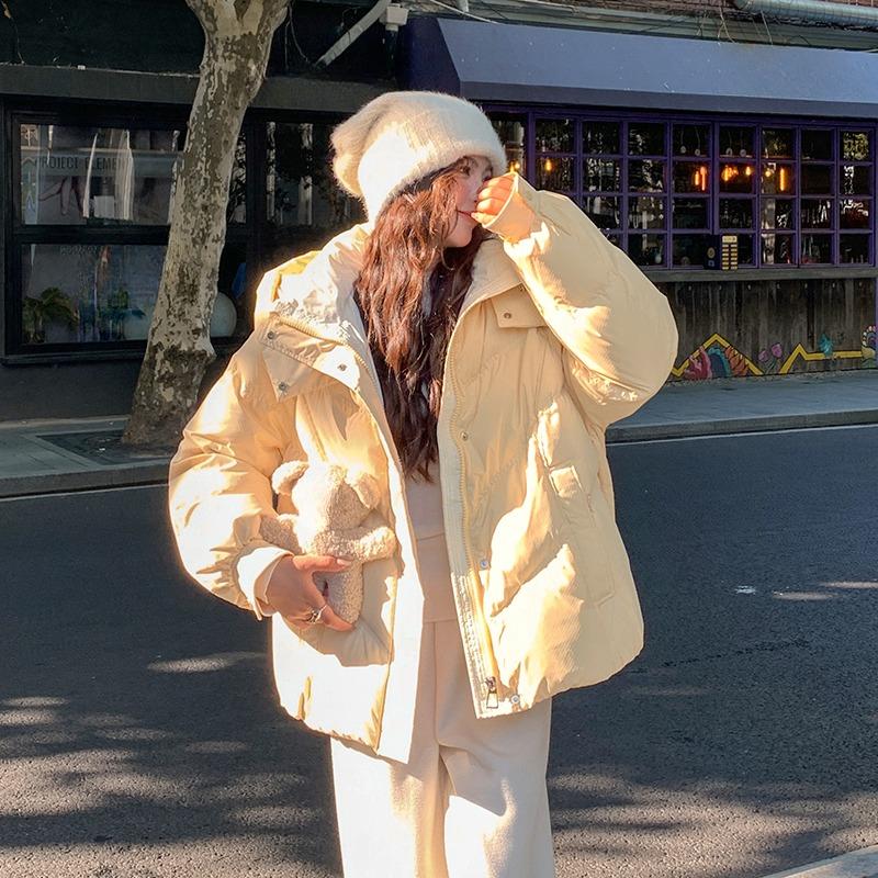 Down Cotton Coat for Women's Winter New Style Small Short Color Matching Cotton Coat Coat