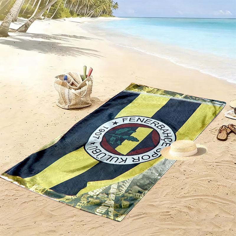 Fenerbahce Spieler Print Strandtuch, Großes Weiches Schnelltrocknendes Handtuch für Strand Camping Schwimmen