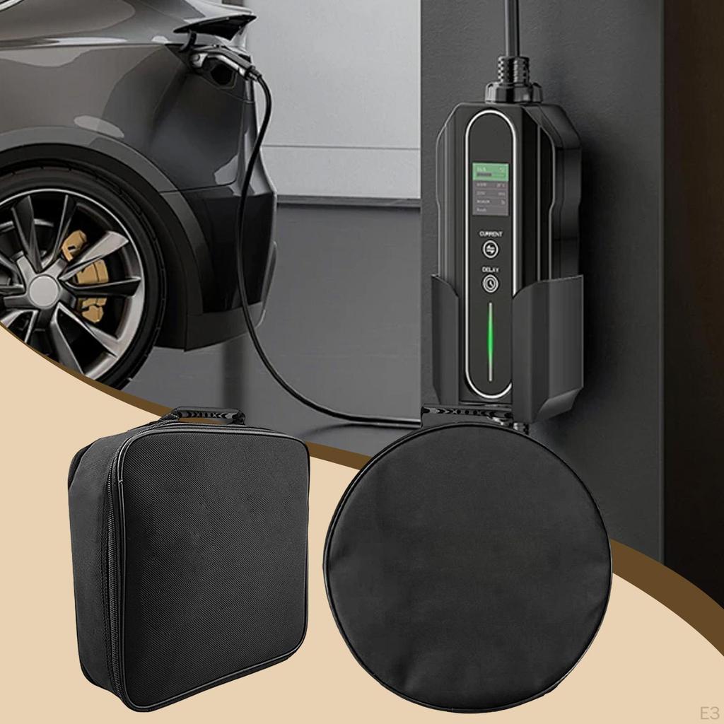 Taška na nabíjecí kabel pro elektromobil, černá, organizér pro příslušenství k elektromobilu do auta