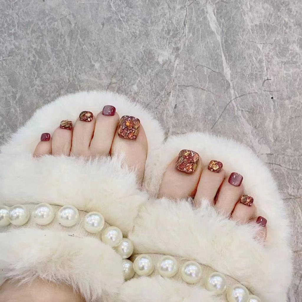 Advanced Skin-Brightening Rhinestone Inlaid Crystal Nail Art Tips for Toenails