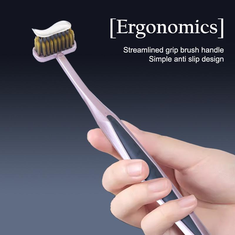 T-Type Vertical Brush Soft Hair Big Head Toothbrush Comfortable Teeth Super Oral Cleaning Brush Adult Family Use Color Random