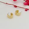 Temperament Design Stud Earrings, Minimalist Smooth Open Semi-Round Earrings, Earrings.