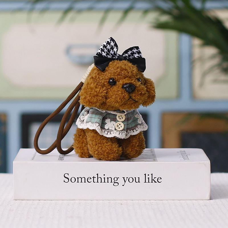 Plush Teddy Dog Keychain With Cartoon Dress For Bag Decoration And Collectible Gift