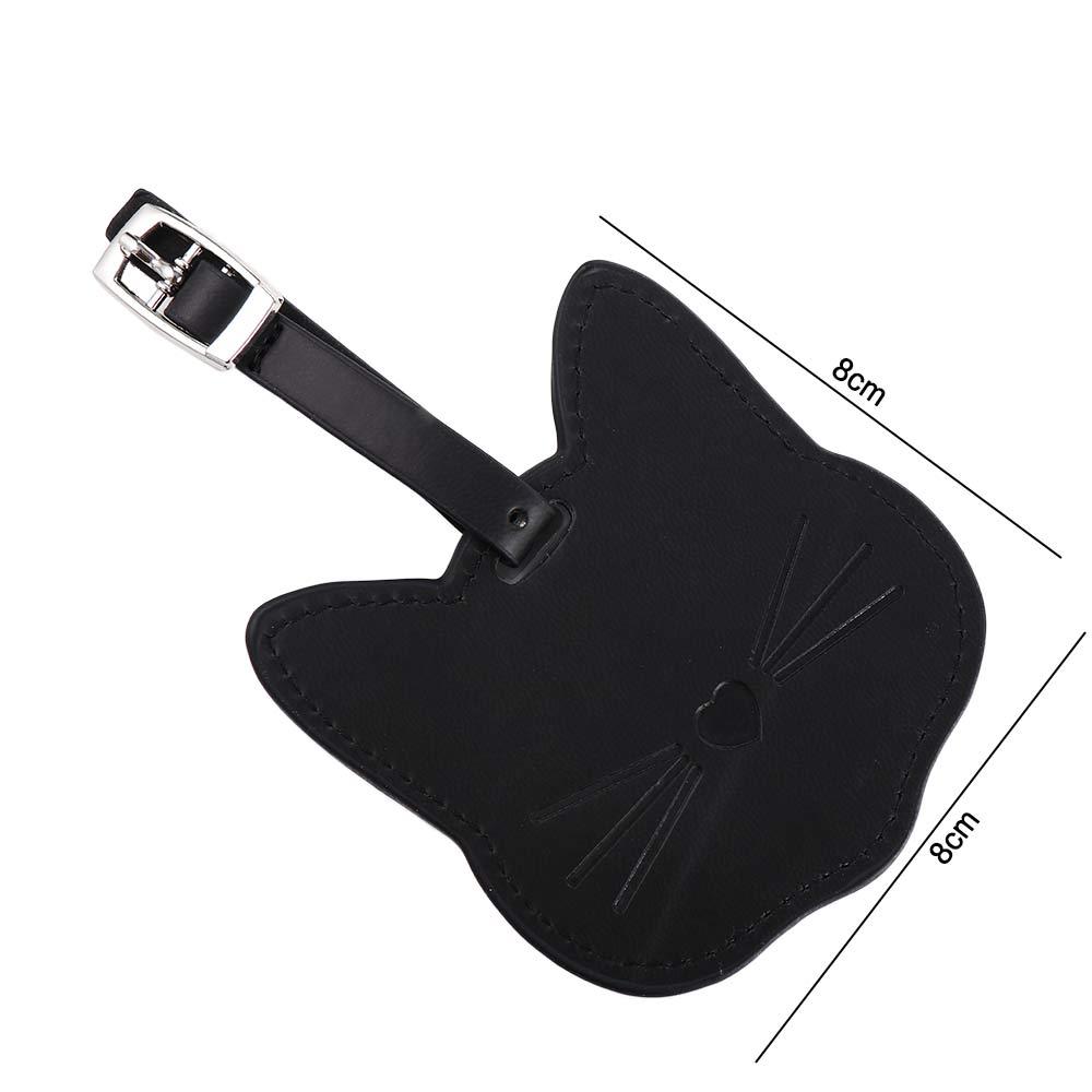 Tag PU Leather Cat Shape Airplane Suitcase Tag Travel Accessories Boarding Pass Luggage Tag