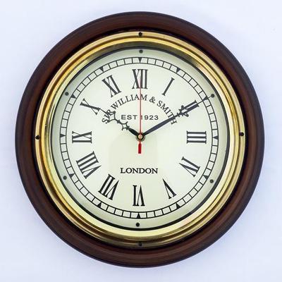 30.48 Cm Wooden Wall Clock Rustic, Modern Design, Non Ticking Quartz Roman Dial Clock