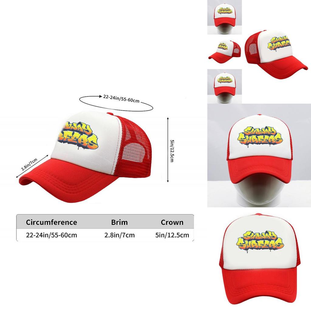 Subway Surfers Round Crown Baseball Cap Sun Shield Breathable For Casual Wear