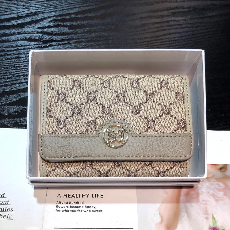 Carteira compacta feminina de couro bovino com vários compartimentos para cartões - elegante, espaçosa e versátil