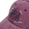 Women’s Retro Distressed Star Baseball Cap - Washed Denim Duckbill Hat with M Logo, Sun Protection, Face Slimming