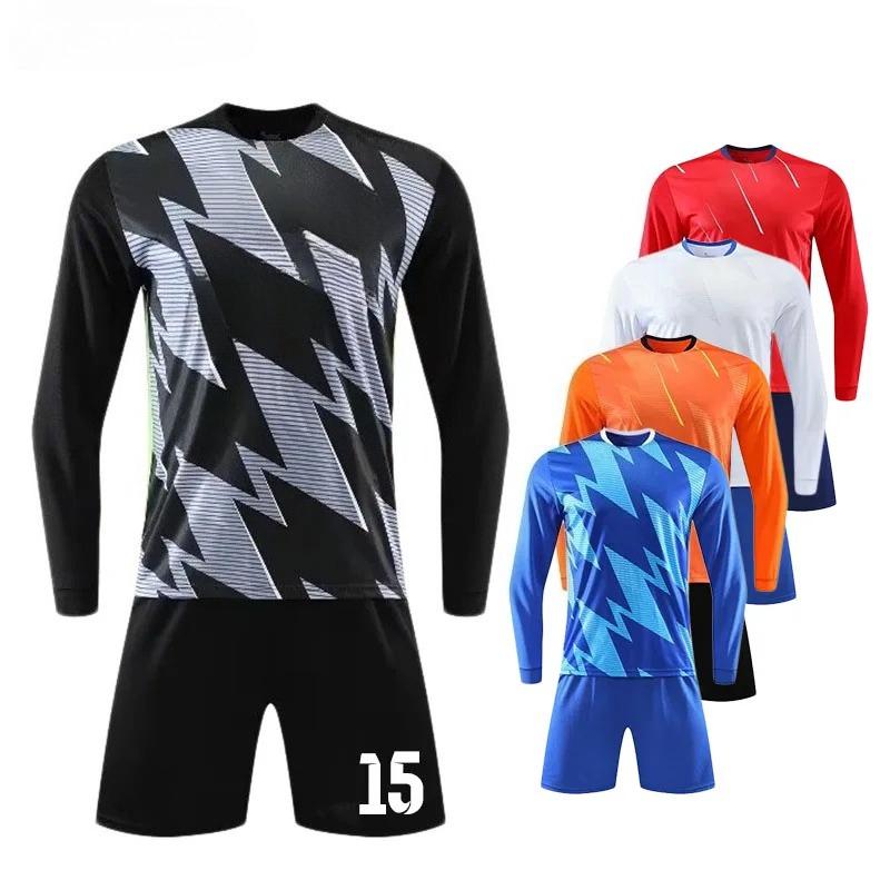 Men Kid Long Sleeve Football Jersey Set New Season Team Soccer Training Match Sports Uniform Suit for Children