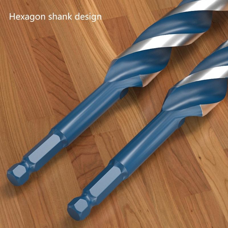 Hex Drill Bit Hex Shank Drill Bit 1/4" Drill Bits for Metal High Speed Steel Drill Bits for Wood Twist Drill Bit Set