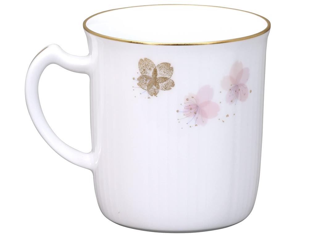 Okura Art Pottery Sakura Series 3rd Edition "Hatsumiyozakura" Mug, Coffee/Tea, Approx. 310cc, Made In Japan, 105C/A682-3