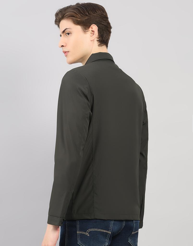 Monte Carlo Men's Regular Fit Solid Stand Collar Full Sleeve Jacket