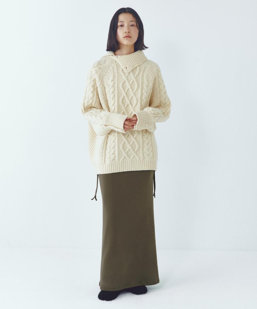 CITTA Wool Made Button High-Neck Grandma Kint_Ctk248(Butter)