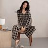 Pajamas women's spring, autumn and winter new pure cotton long-sleeved fashion plaid high-end cotton beautiful loungewear can be worn outside