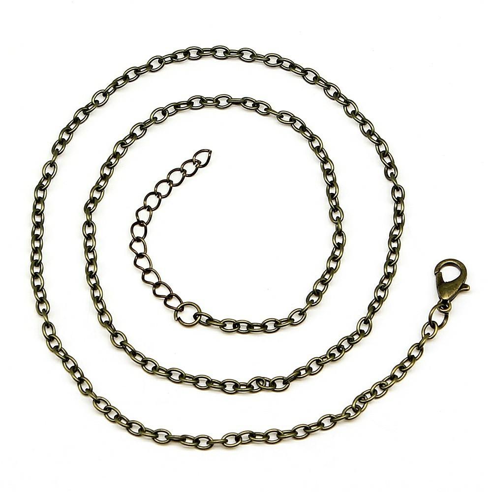 Metal Chain Black Wax Cord Necklace Chains Bulk With Lobster Clasp For Pendants