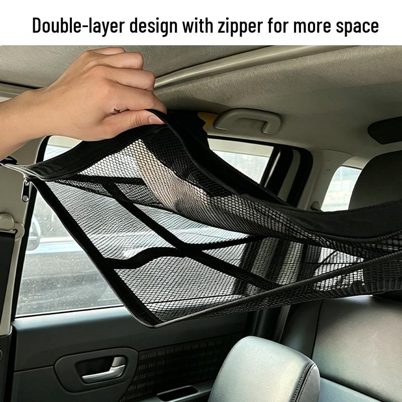 Universal Car Roof Storage Net with Reinforced Straps