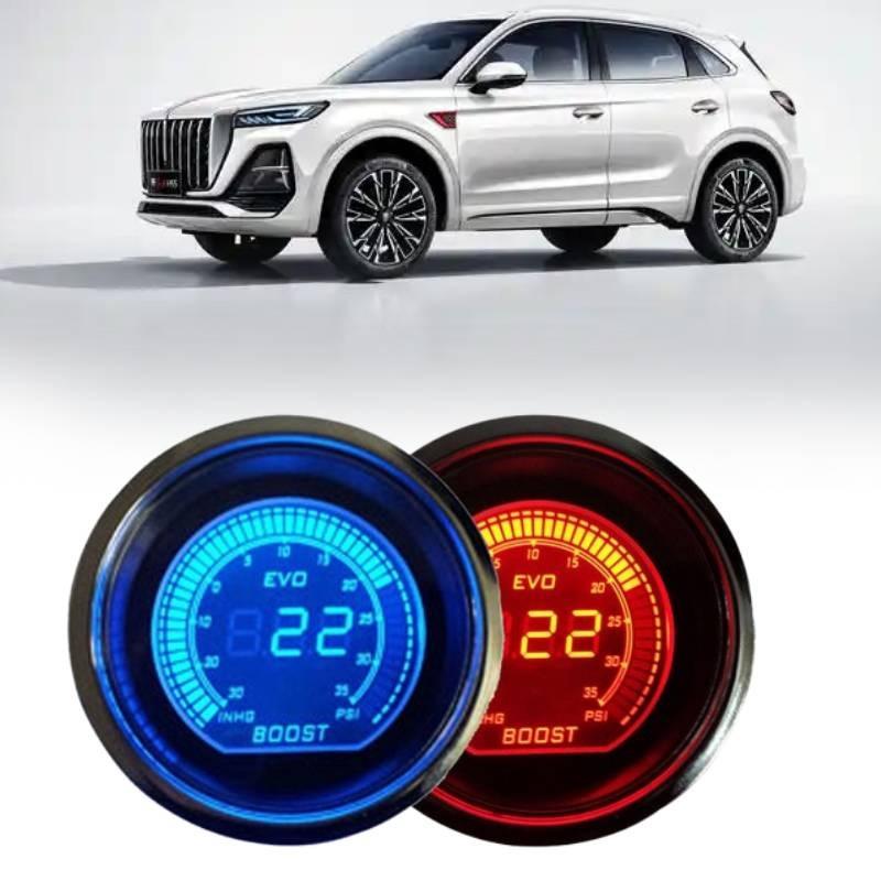 7 Colors Black Digital Lcd Turbo Boost Gauge For Cars Automotive Instrument Tool