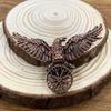 Viking Retro Black Raven Brooch with Runes – Nordic Punk Jewelry Accessory