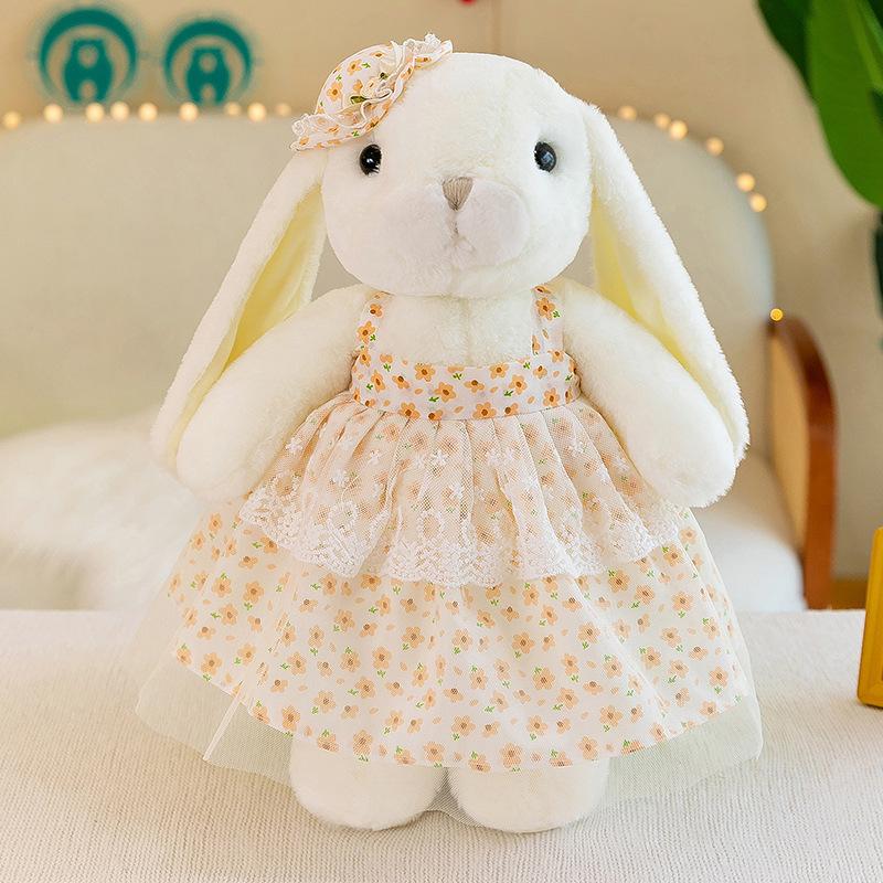 Cute kapok rabbit doll plush toy girl bed sleeping doll warm heart accompany children birthday gift