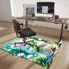 1pc Anime Cute Bear Chair Mat - Office Desk Pad with Green Leaves and Flowers Design, Non-Slip Rug for Home Decor, Suitable for All Seasons, Perfect G