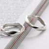 SHOVEOFF Silver 92.5 Twisted Wave Silver Ring Daily Point Couple Friendship Ring SVR-605