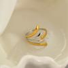 GEMCHIC Women's Geometric Irregular Stainless Steel Rings Gold Plated Fashion Statement Jewelry