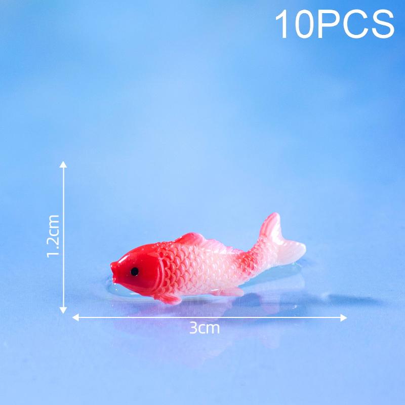 10Pcs DIY Decorative Goldfish Figurines Home Decor Dollhouse Miniature Model Fish Carp Simulation Animals Kids Toys