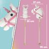 Unicorn Stick Horse with Wood Wheels, Real Pony Neighing and Galloping Sounds, Grip Handle, 95 cm, White