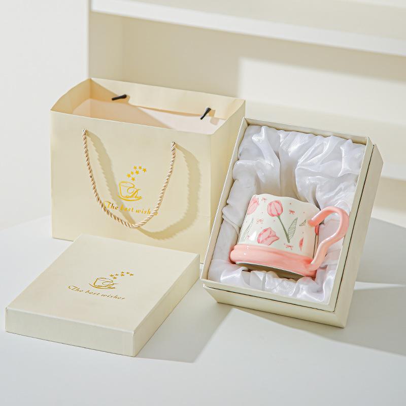 Souvenir Gifts Pastoral Style Single Cup Sunflower Ceramic Cup Household Set Mug Tulip Cup
