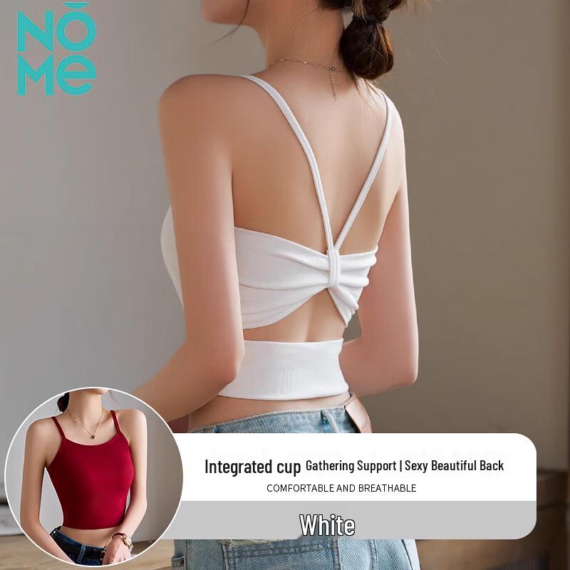 NOME Women's Butterfly Back Cami Top with Integrated Bra