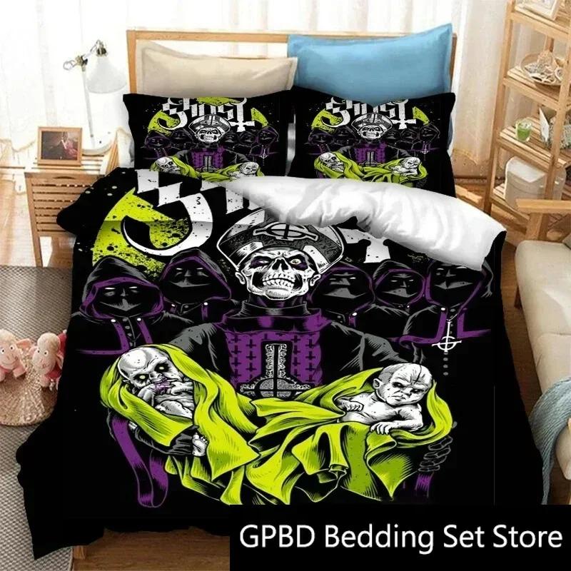 3D-Druck Ghost Band Bettwäsche-Set Double Twin King Bettbezug Tröster Kissenbezug Jungen Mädchen Erwachsene Schlafzimmer