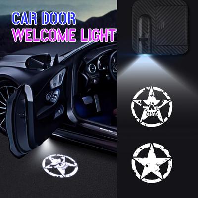 1/2PCS For Five-Pointed Star Logo LED Courtesy Lamp Car Door Welcome Light Ghost Shadow Light For Jeep Wrangler Ford F150 Pickup