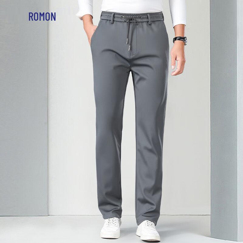 Romon Men's Summer Ice Silk Straight Leg Casual Pants
