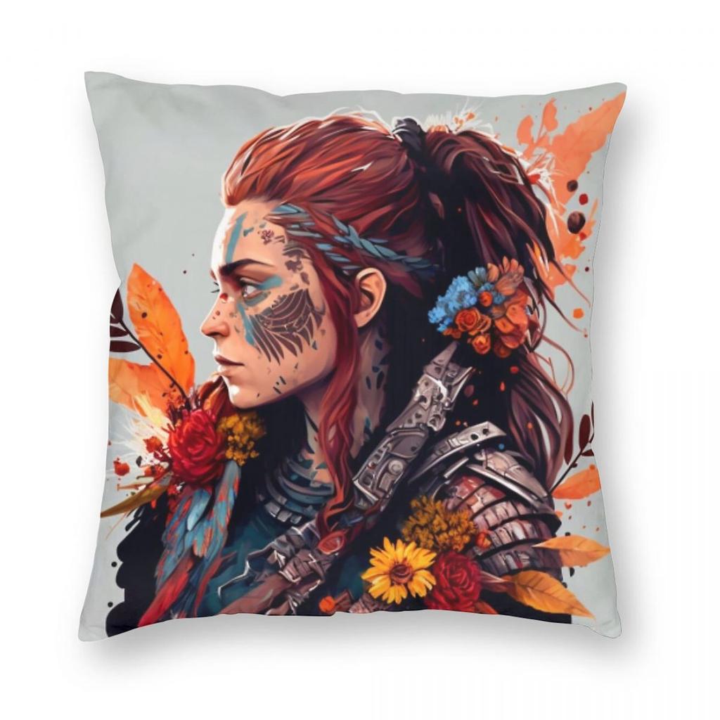 Horizon Zero Dawn Aloy Square Pillowcase Polyester Linen Velvet Printed Zip Decor Throw Pillow Case Home Cushion Cover
