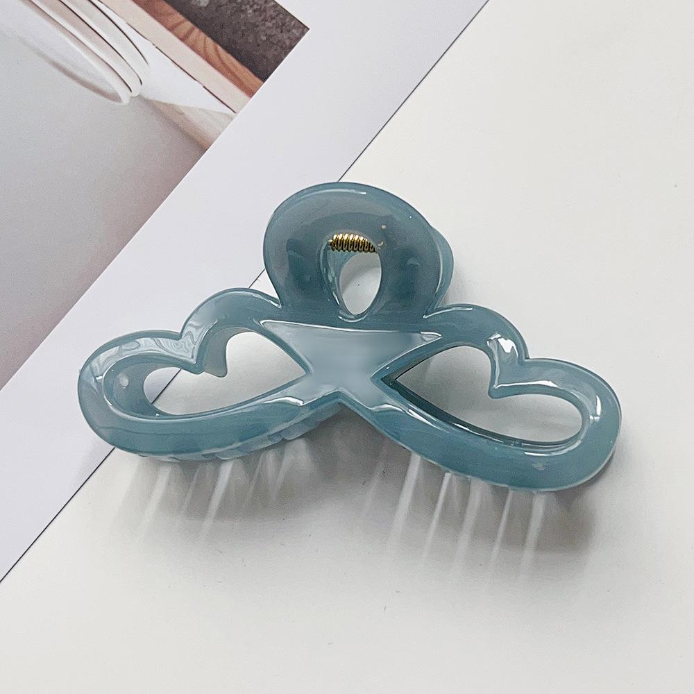 Jelly-colored hollow crescent hairpin PS high-end arc texture shark clip plate hair ponytail grip hair ornament