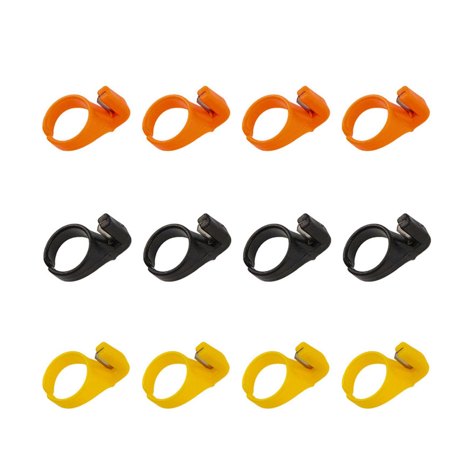 

12 шт./компл. наперсток швейный ручной инструмент для самостоятельного шитья с лезвием для резки пряжи нож для пальцев кольцо пластиковый резак для квилтинга ниток