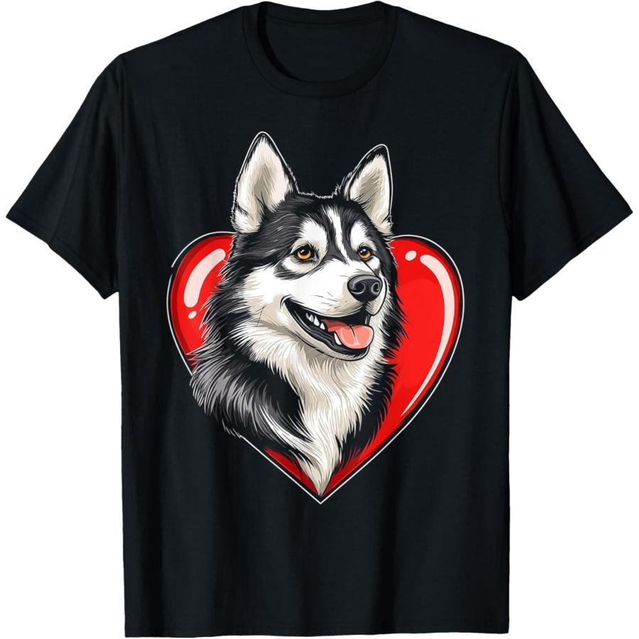 Valentine s Day Alaskan Malamute T-Shirt(1) XXXXXL чёрный