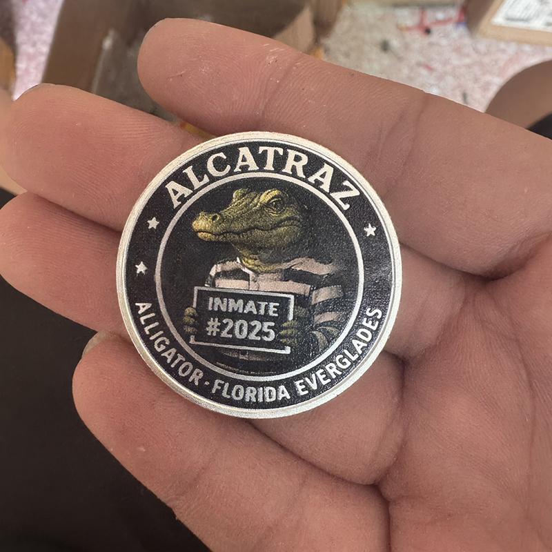 Alligator Alcatraz Collectible Coin Novelty 2025 Alligator Alcatraz Merch Alligator Alcatraz Challenge Coin Gifts Decorative