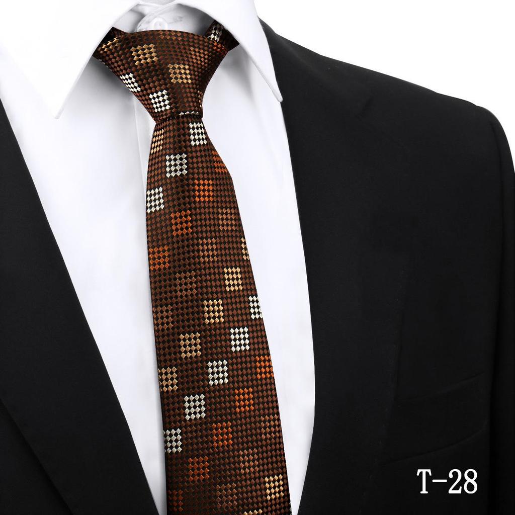 Handmade Paisley Stripe Jacquard Polyester Tie, 7.5cm
