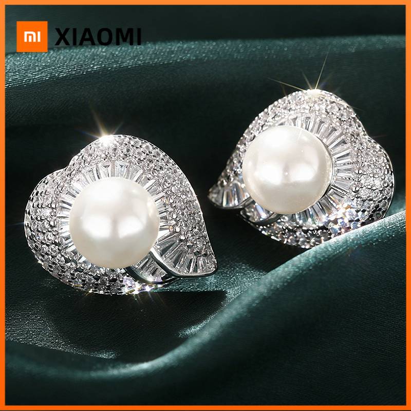 Xiaomi Huitan Fancy Imitation Pearl Women Stud Earrings with Brilliant CZ Stylish Wedding Elegant Accessories for Lady Trendy Jewelry