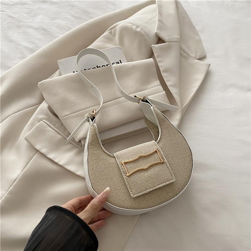 Simple and Fashionable Crescent Moon Bag Women's 2025 Popular New Summer Casual Foreign Style Ins Shoulder Armpit Bag Women's Bag