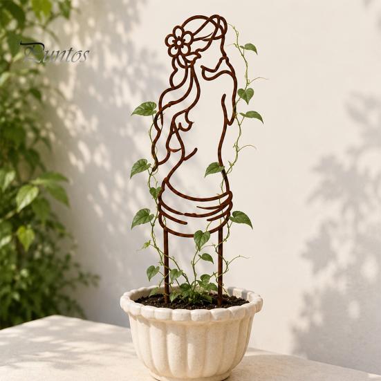 Innenrankhilfe für Kletterpflanzen Metall Damen Kleines Spalier, Künstlerische Weibliche Körperform Pflanzen Dekorative Gartenstecker Topfpflanzen Spalier,
