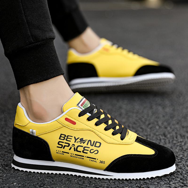 Fashion Yellow Suede Sneakers Men Print Letter Casual Shoes For Men Autumn Winter Original Men's Sneakers Zapatillas De Hombre
