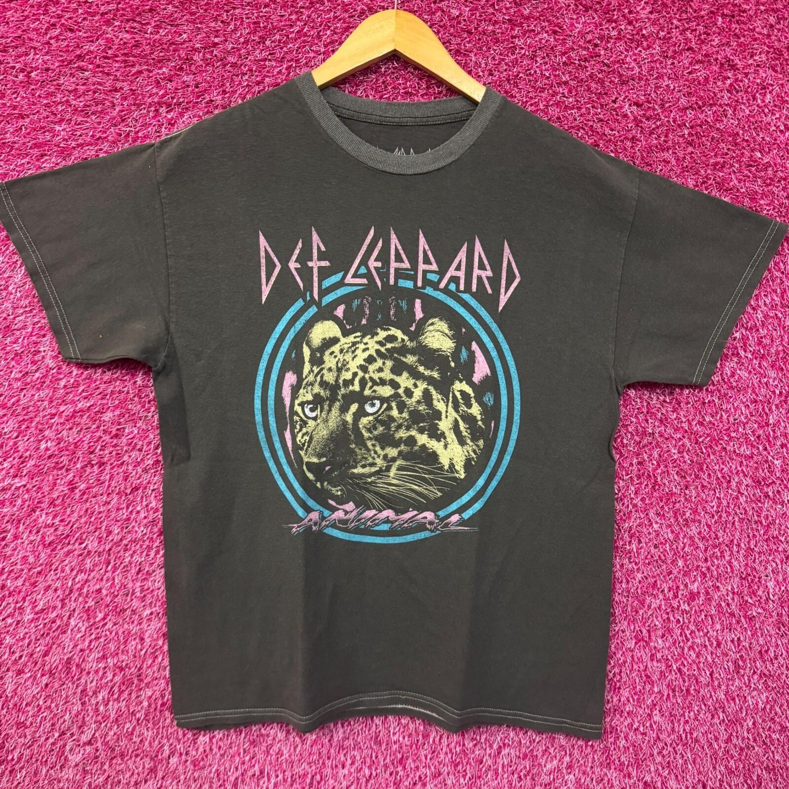 

Def Leppard Animal Neon Jungle Cat Heavy Metal Band Tee M S