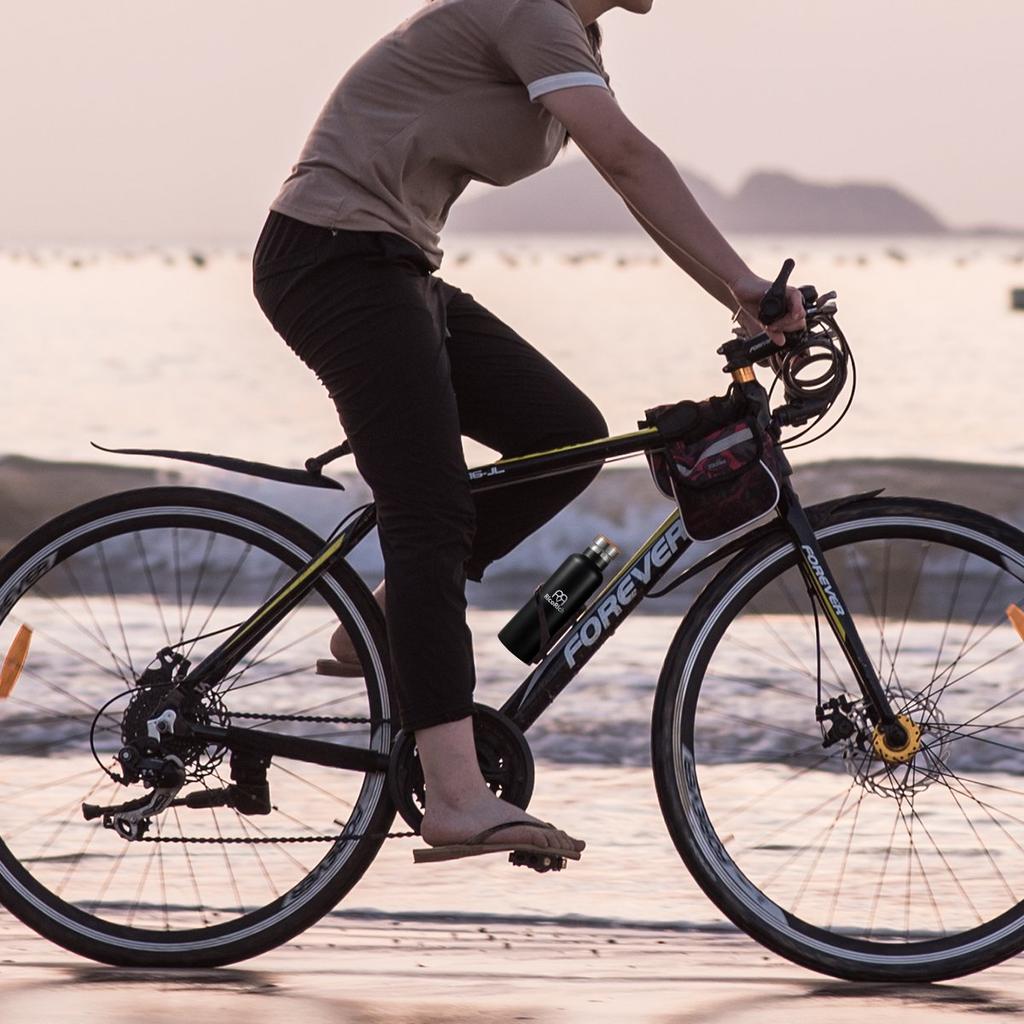 RicoRich Vacuum Insulated Stainless Steel Water Bottle Sports Bottle 750ml Black Thermal/Cold (RRWB06-BK)…